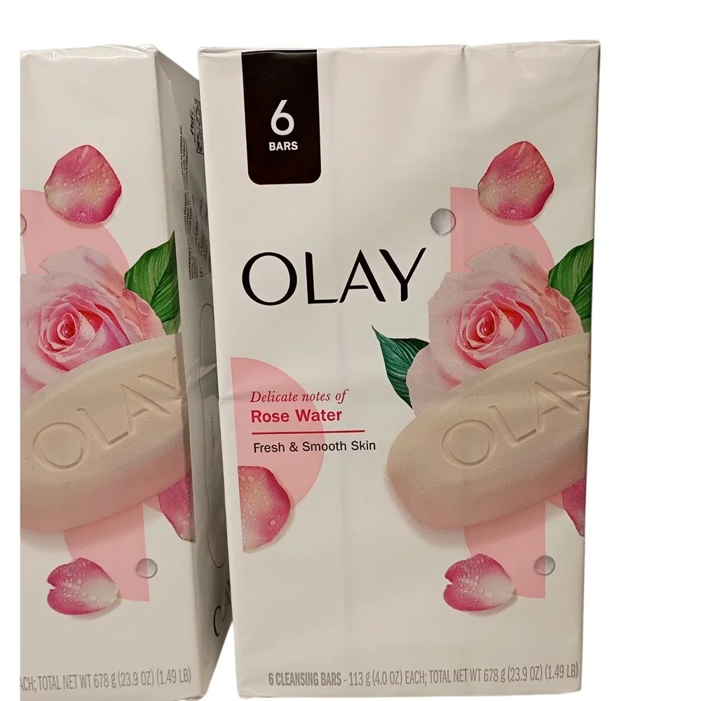Olay Rose Water Delicate Notes Cleansing Soap Fresh Smooth Skin 12 Bars‎ New